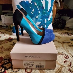 BCBGeneration Blue Suede Heels